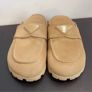 Prada Tan Suede Women's Slippers
